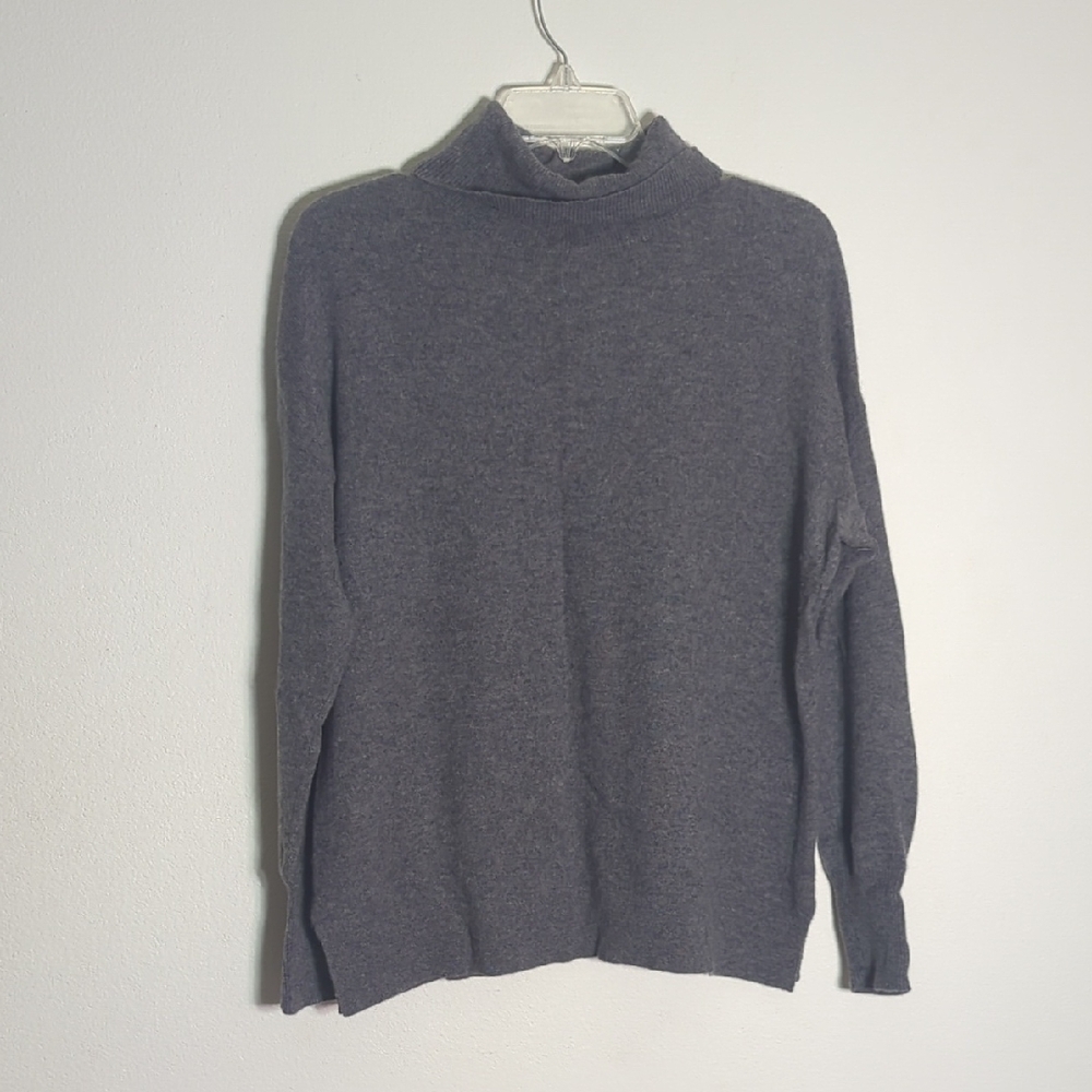 Halogen Womens Turtleneck Sweater 100% Cashmere Grey Soft Cozy Quiet‎ Luxury XL